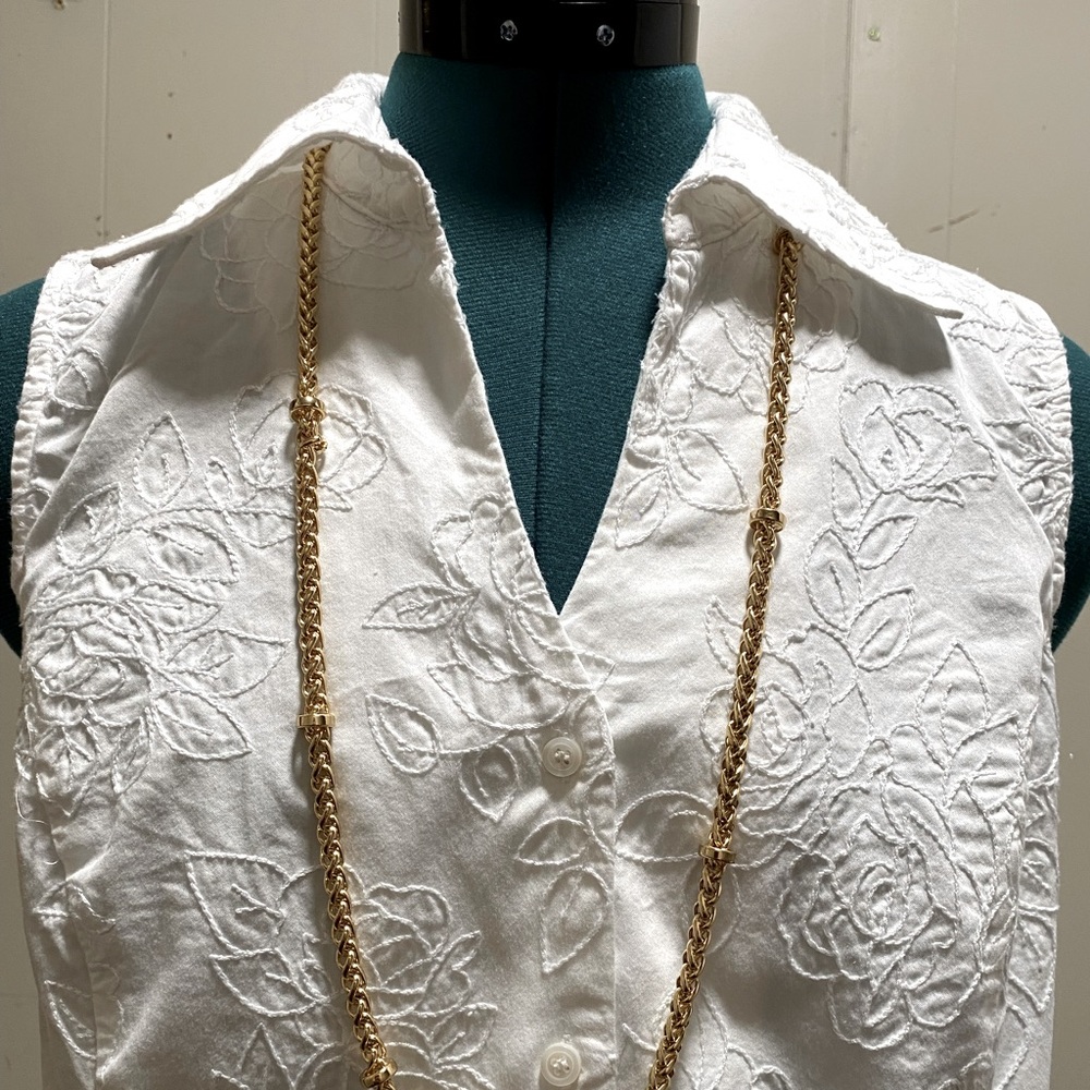 Vintage Jones New York, L, White floral tank